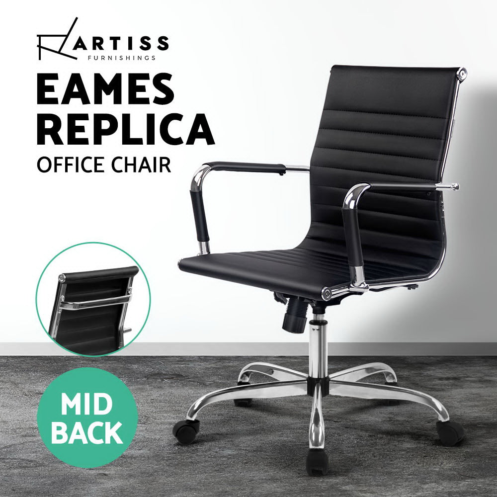 Artiss Gaming Office Chair Computer Desk Chairs Home Work Study Black Mid Back