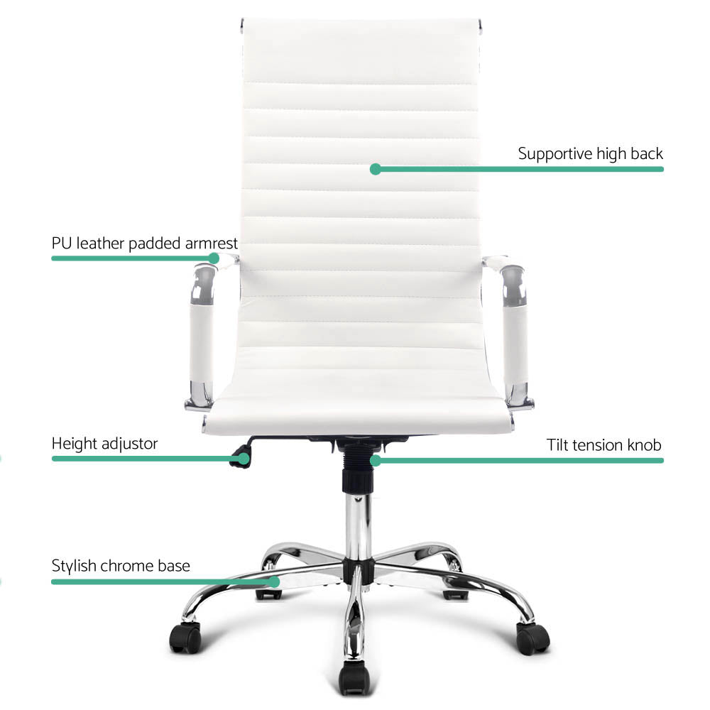 Artiss Gaming Office Chair Computer Desk Chairs Home Work Study White High Back