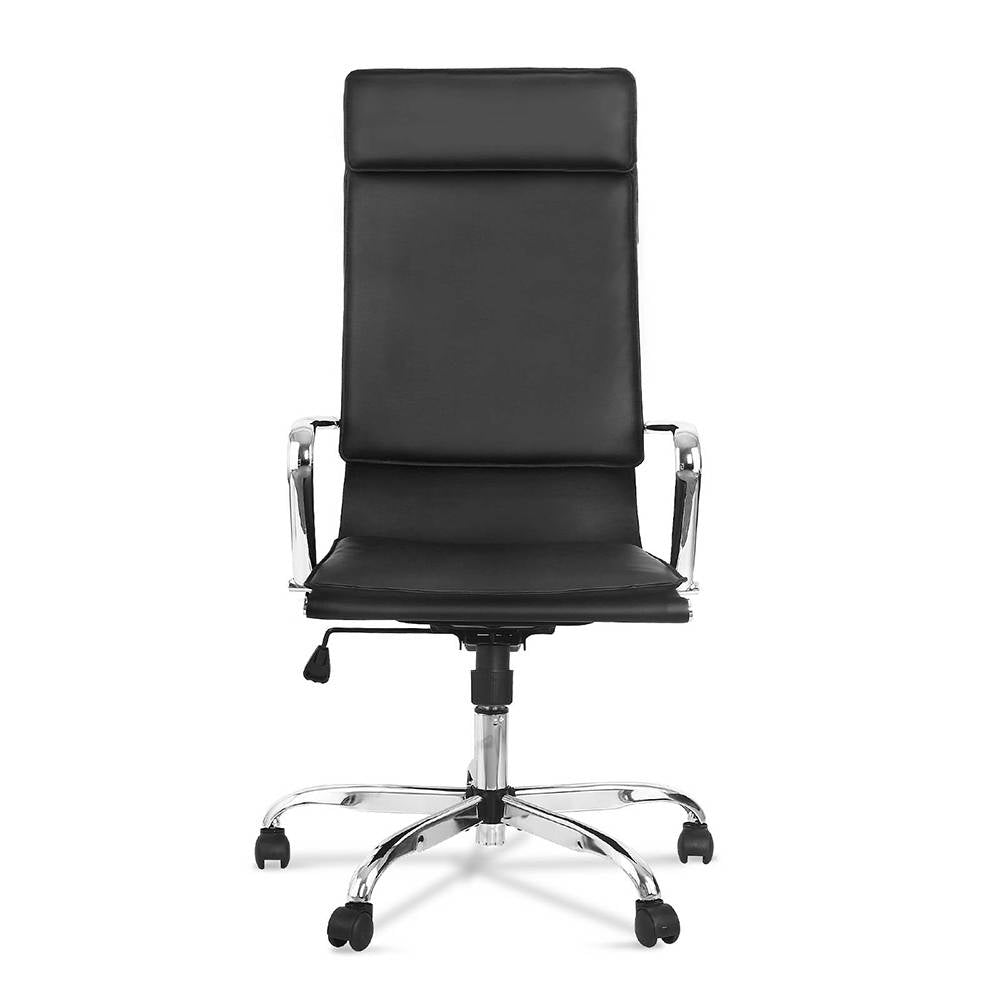 PU Leather High Back Office Desk Chair - Black