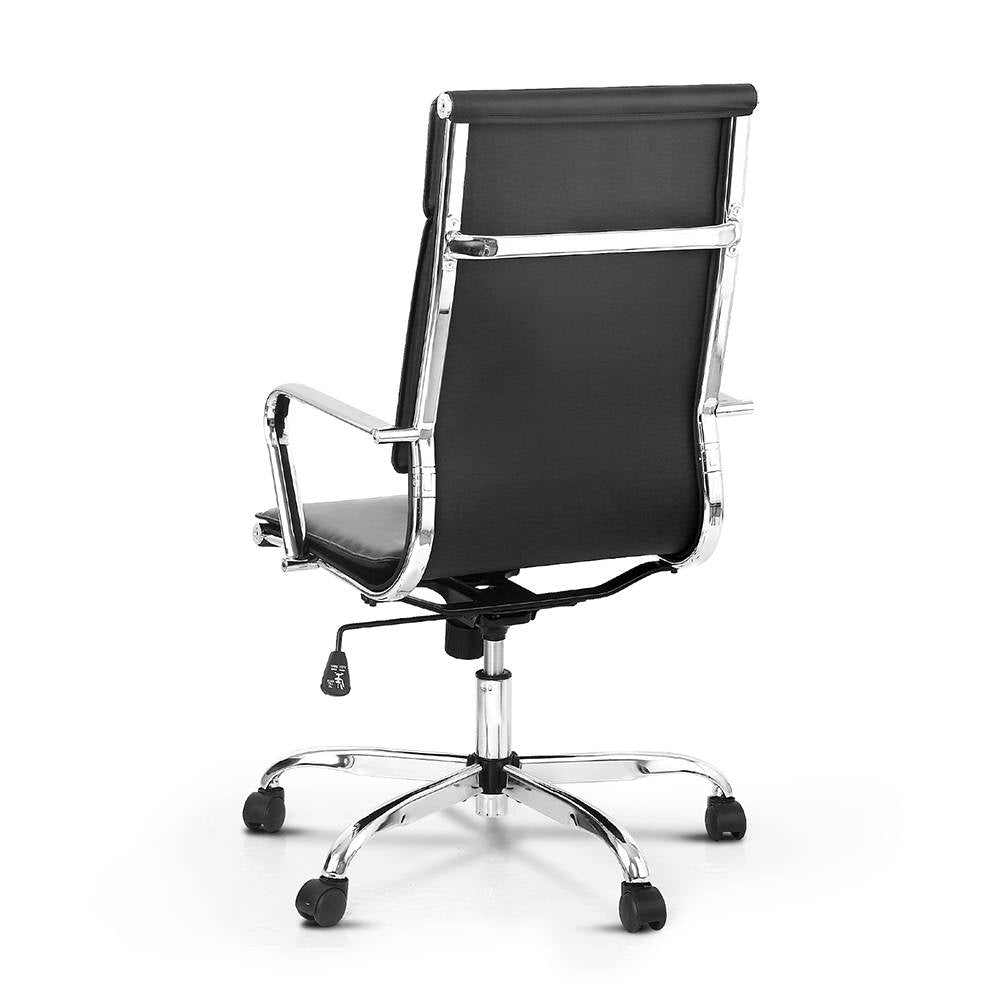 PU Leather High Back Office Desk Chair - Black