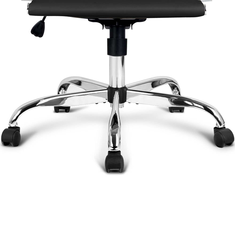 PU Leather High Back Office Desk Chair - Black