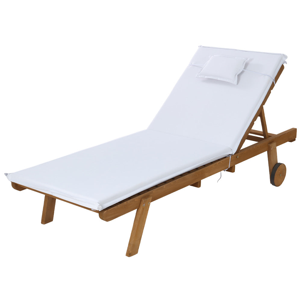 Gardeon Sun Lounge Wicker Lounger Day Bed Wheel Patio Outdoor Setting Furniture