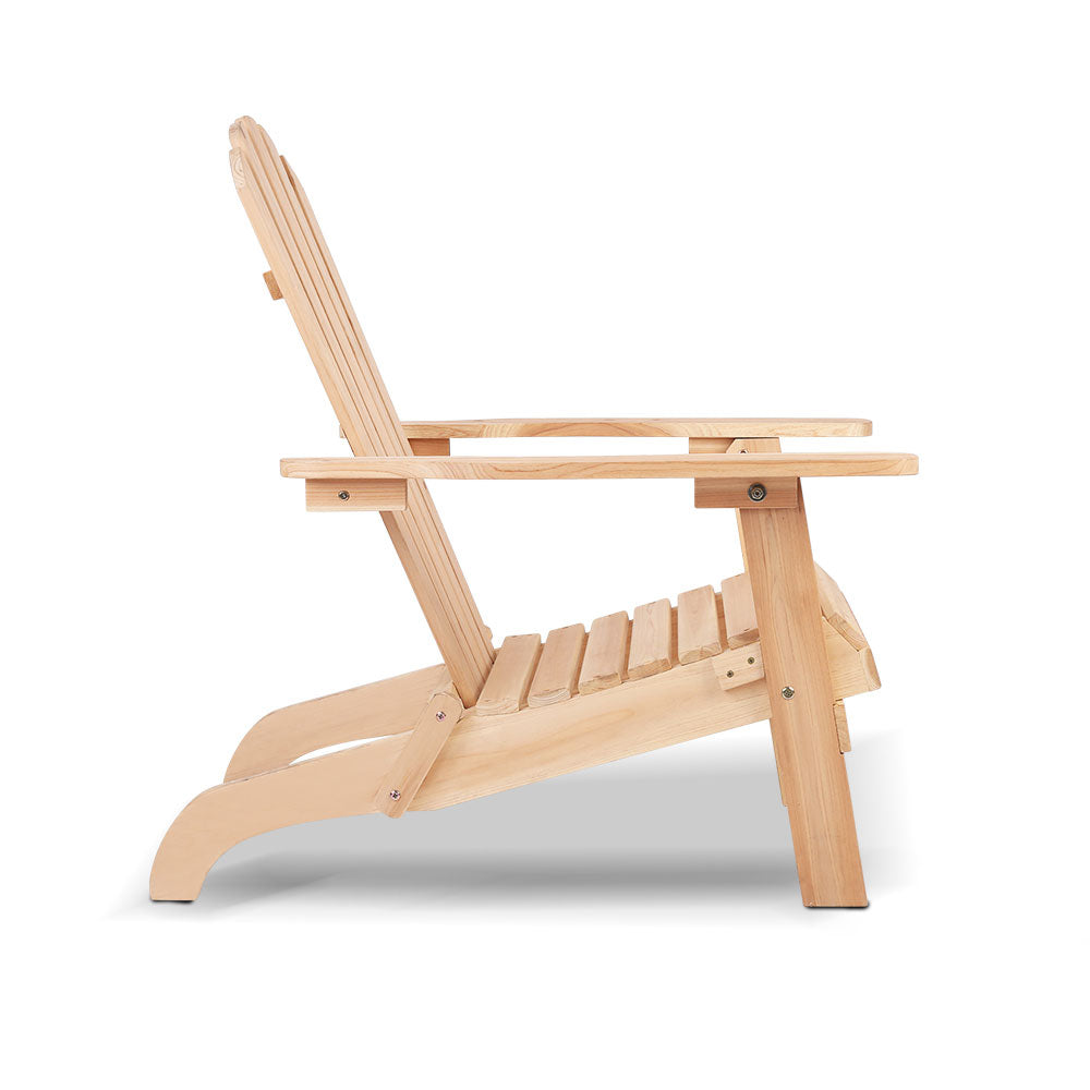Gardeon 5pc Outdoor Adirondack Beach Chair Garden Table Set Wooden