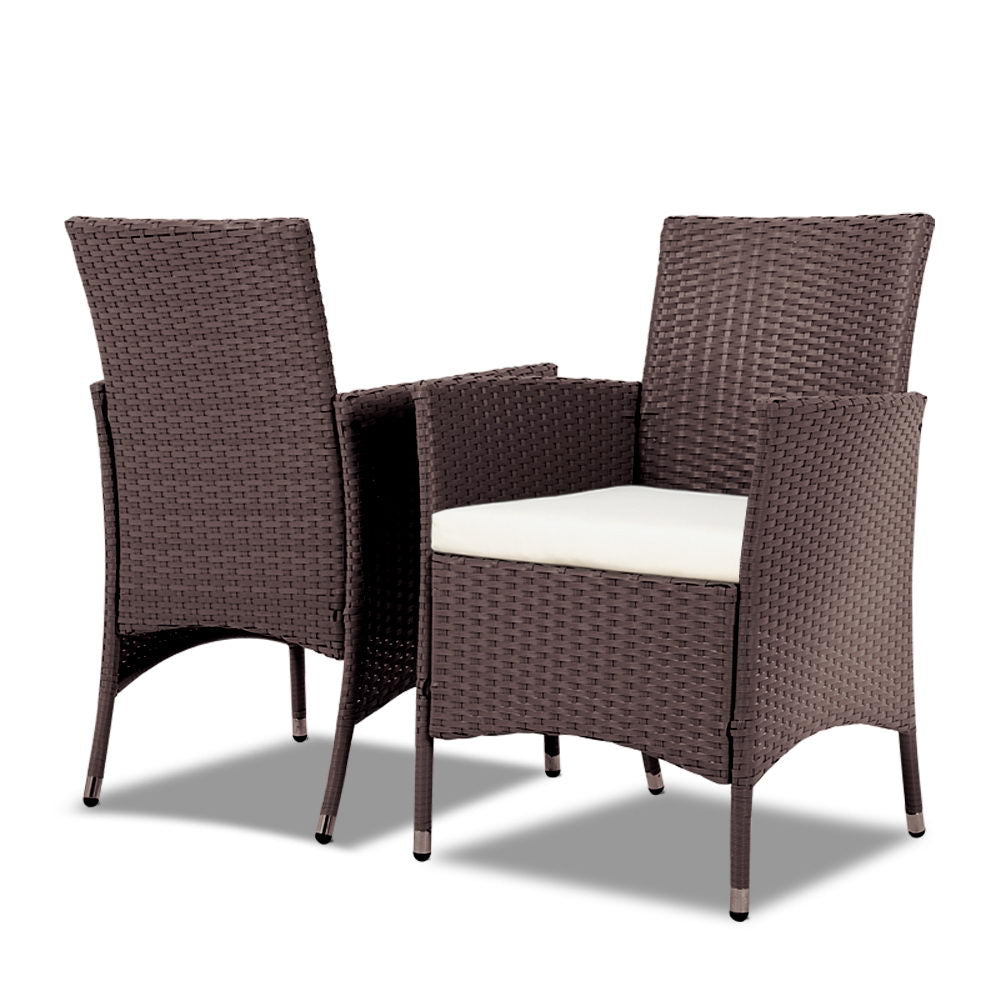 Gardeon 3 Piece Rattan Outdoor Furniture Set - Brown