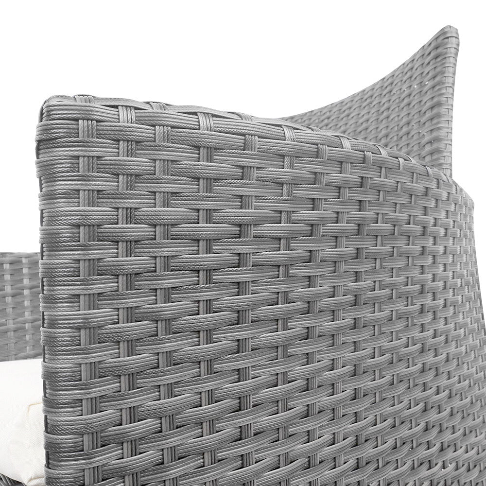 Gardeon 3pc Rattan Bistro Wicker Outdoor Furniture Set Grey