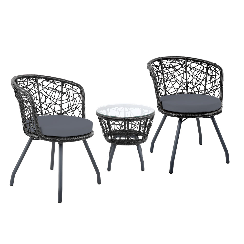 Gardeon Outdoor Patio Chair and Table - Black