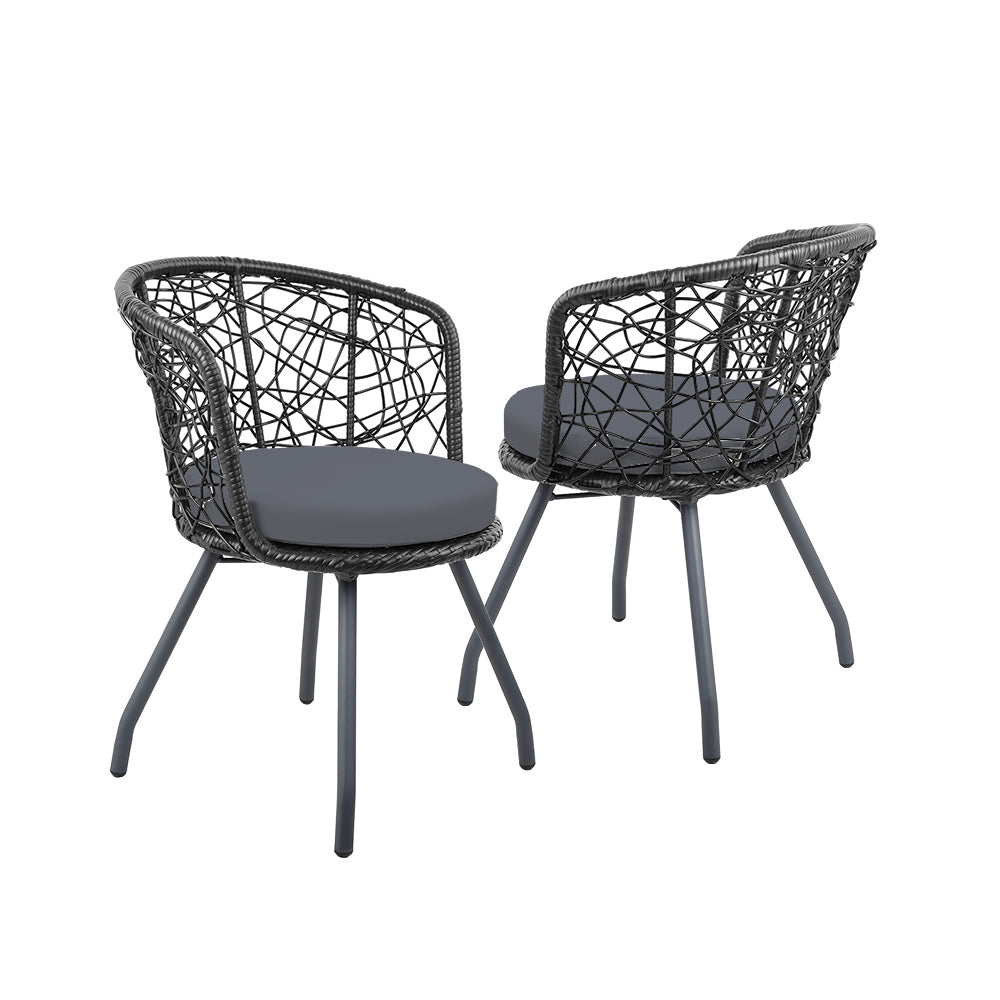 Gardeon Outdoor Patio Chair and Table - Black