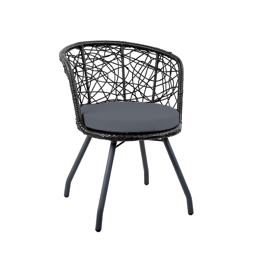 Gardeon Outdoor Patio Chair and Table - Black