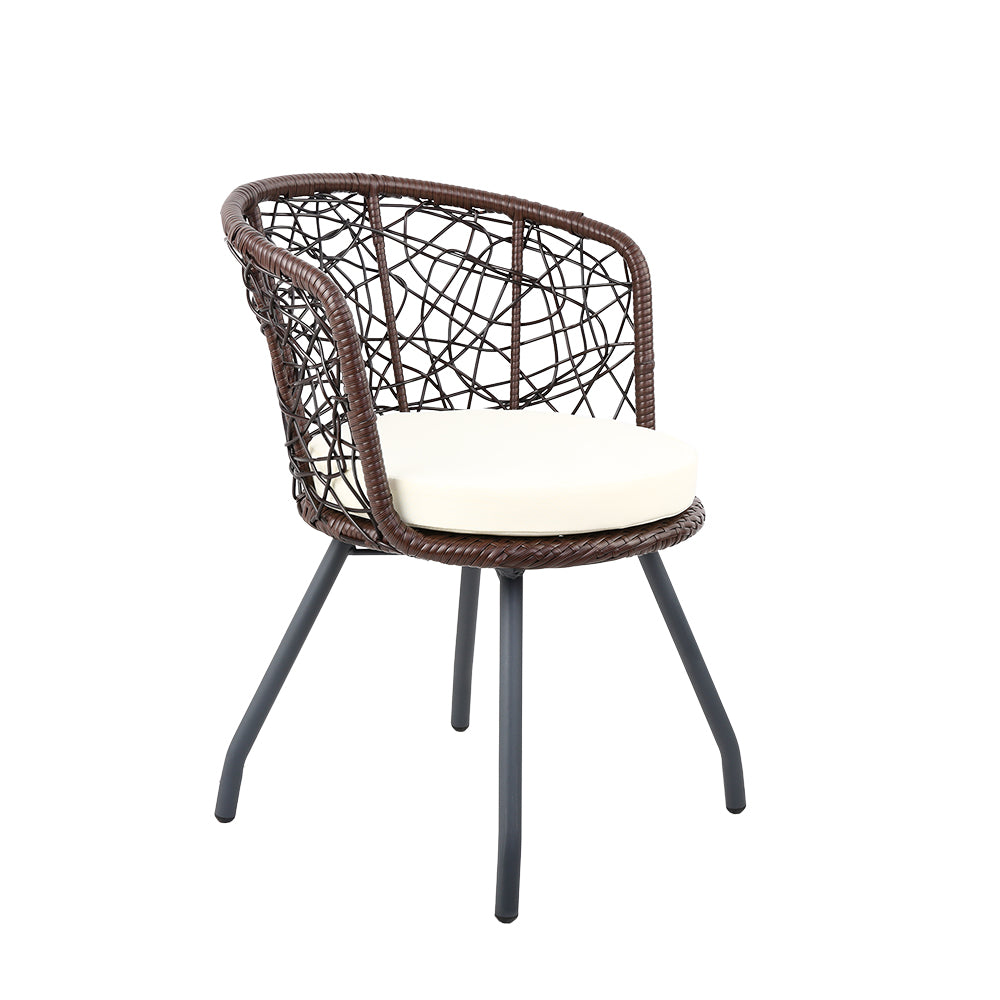 Gardeon Outdoor Patio Chair and Table - Brown