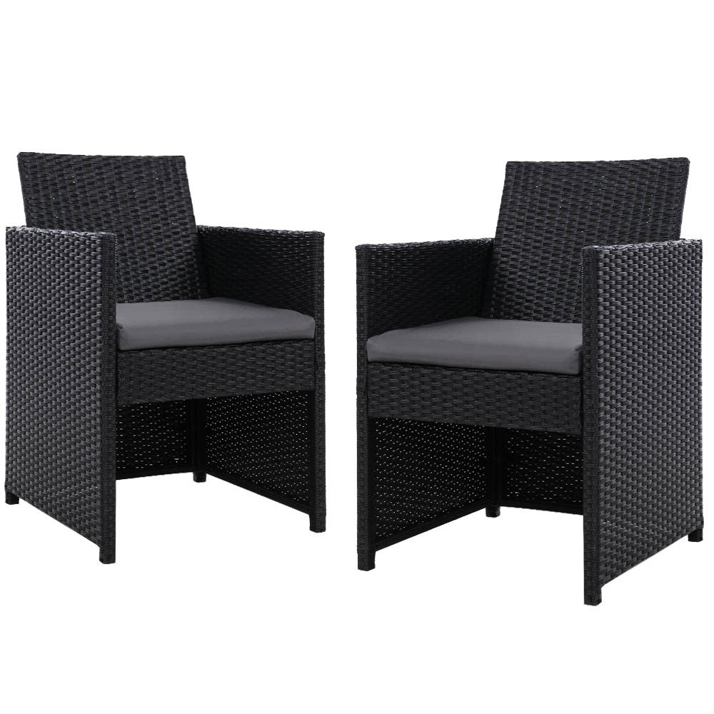 2x Gardeon Patio Furniture Outdoor Dining Chairs Setting Wicker Cushion