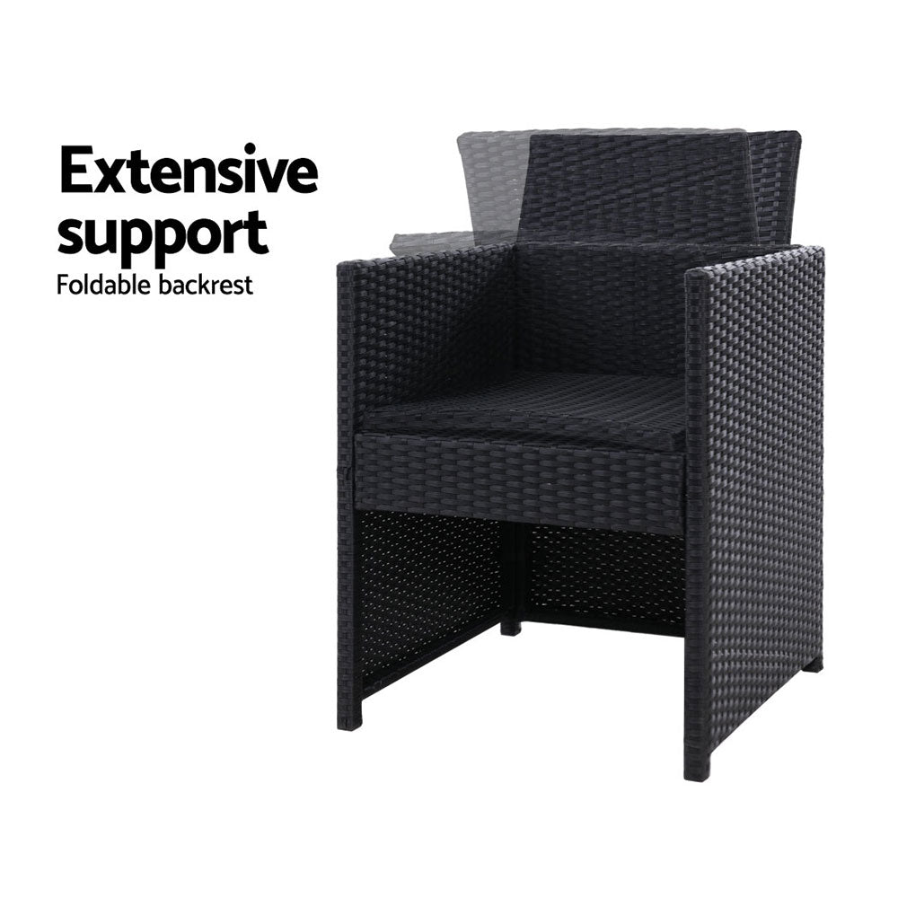 2x Gardeon Patio Furniture Outdoor Dining Chairs Setting Wicker Cushion
