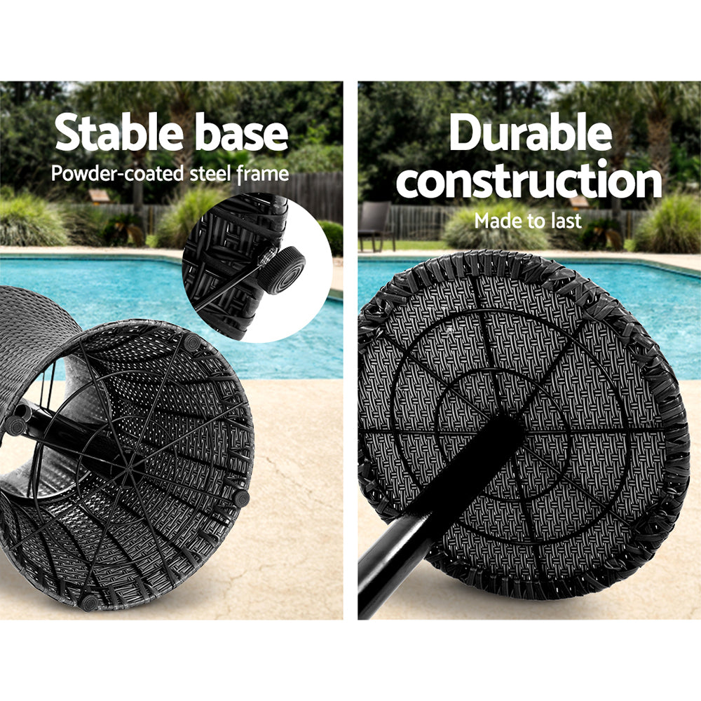 Gardeon Outdoor Furniture Wicker Chairs Bar Table Cooler Ice Bistro Set Bucket Patio Coffee