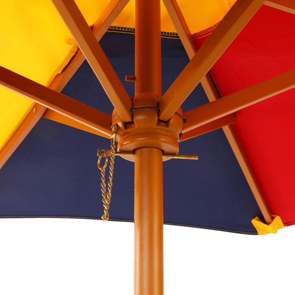 Keezi Kids Wooden Picnic Table Set with Umbrella