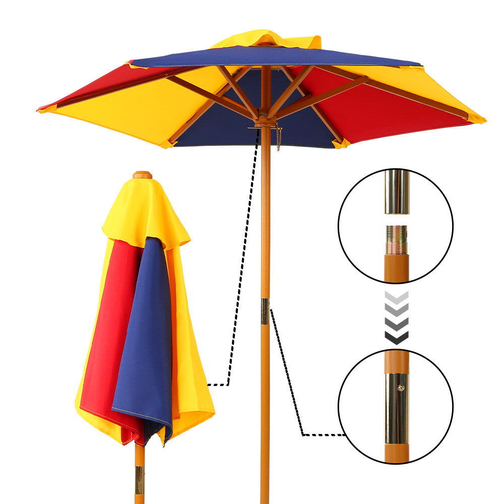Keezi Kids Wooden Picnic Table Set with Umbrella