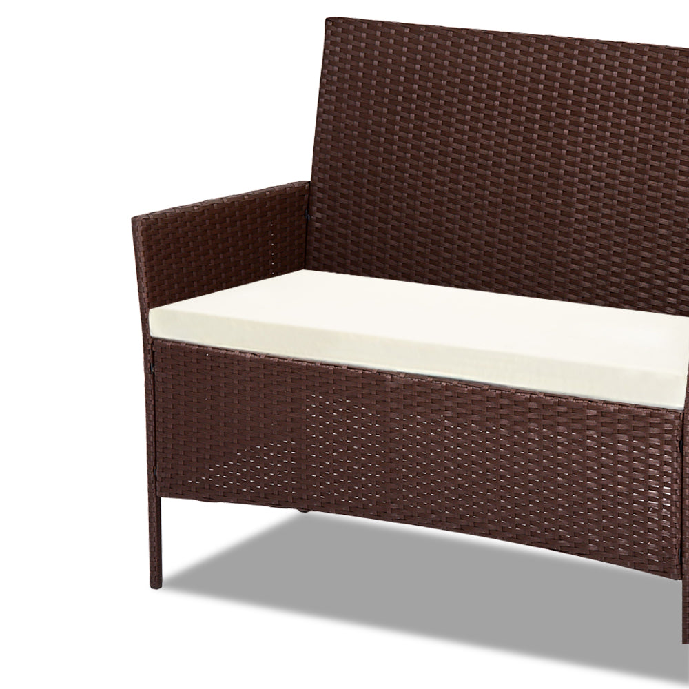 Gardeon 4-piece Rattan Outdoor Set - Brown