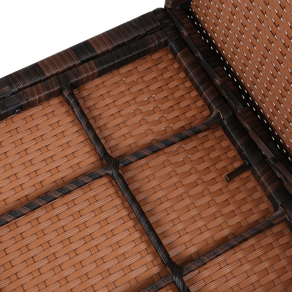 Gardeon Set of 4 Outdoor Wicker Chairs & Table - Brown