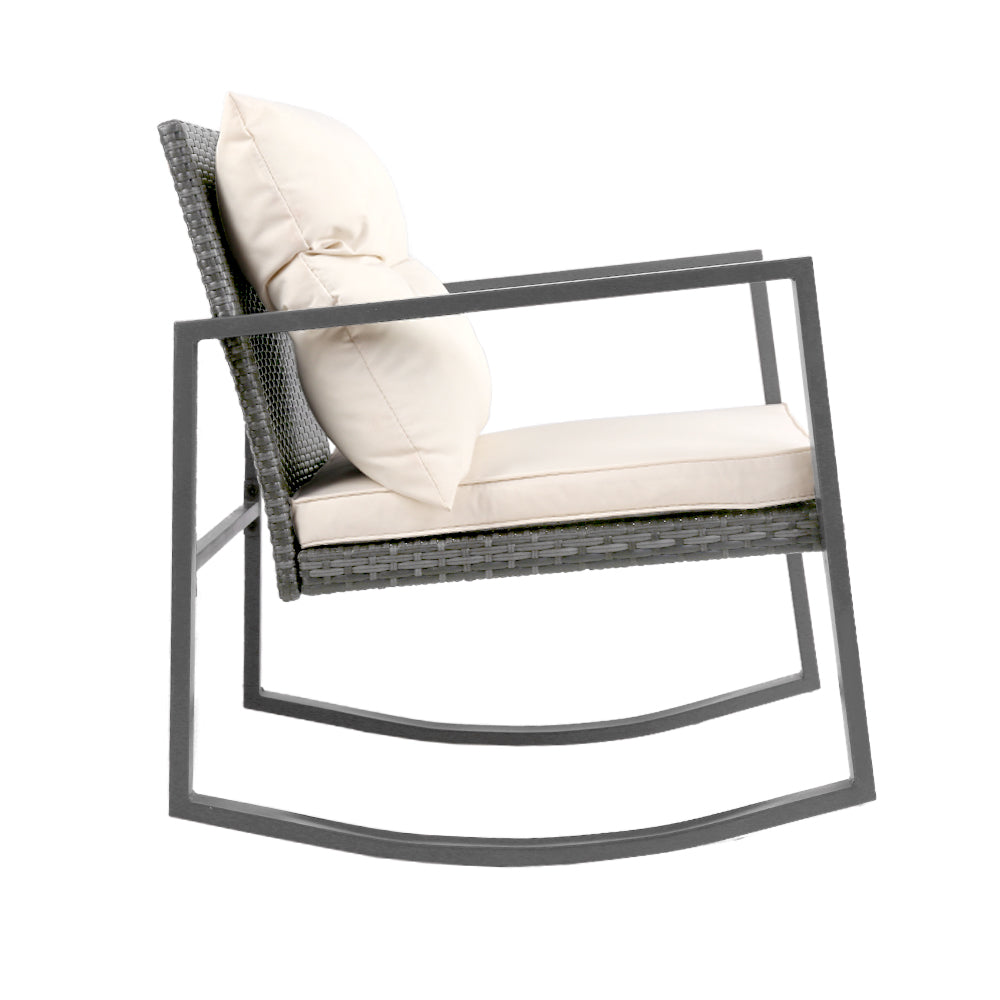 Gardeon Outdoor Chair Rocking Set - Grey