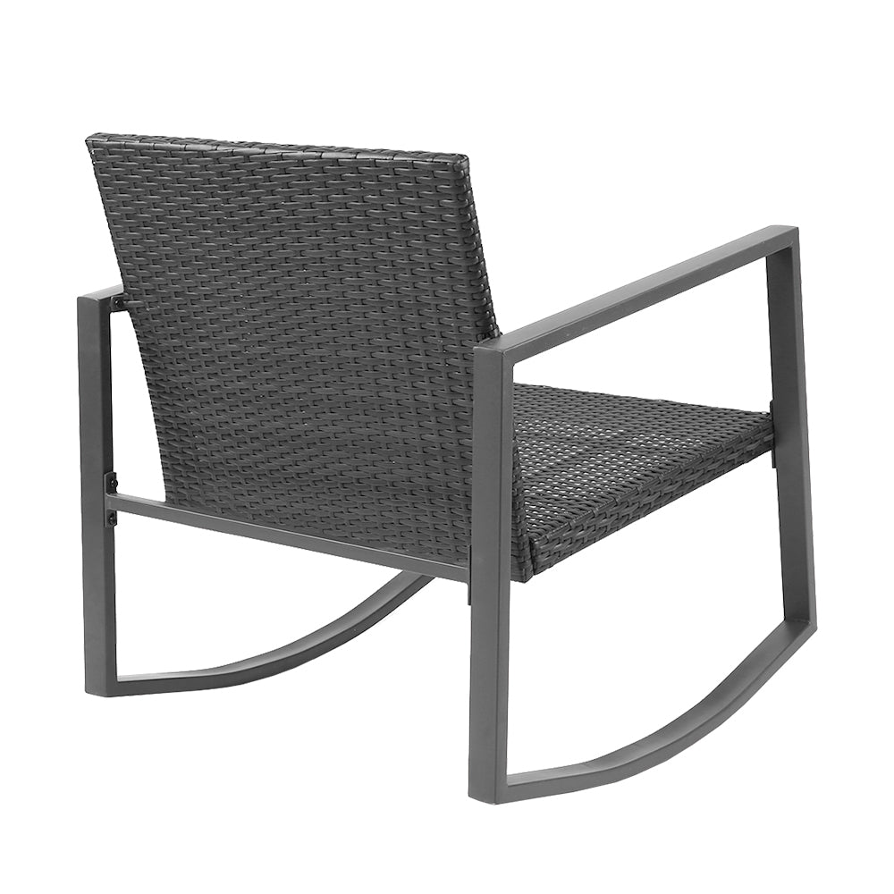 Gardeon Outdoor Chair Rocking Set - Grey