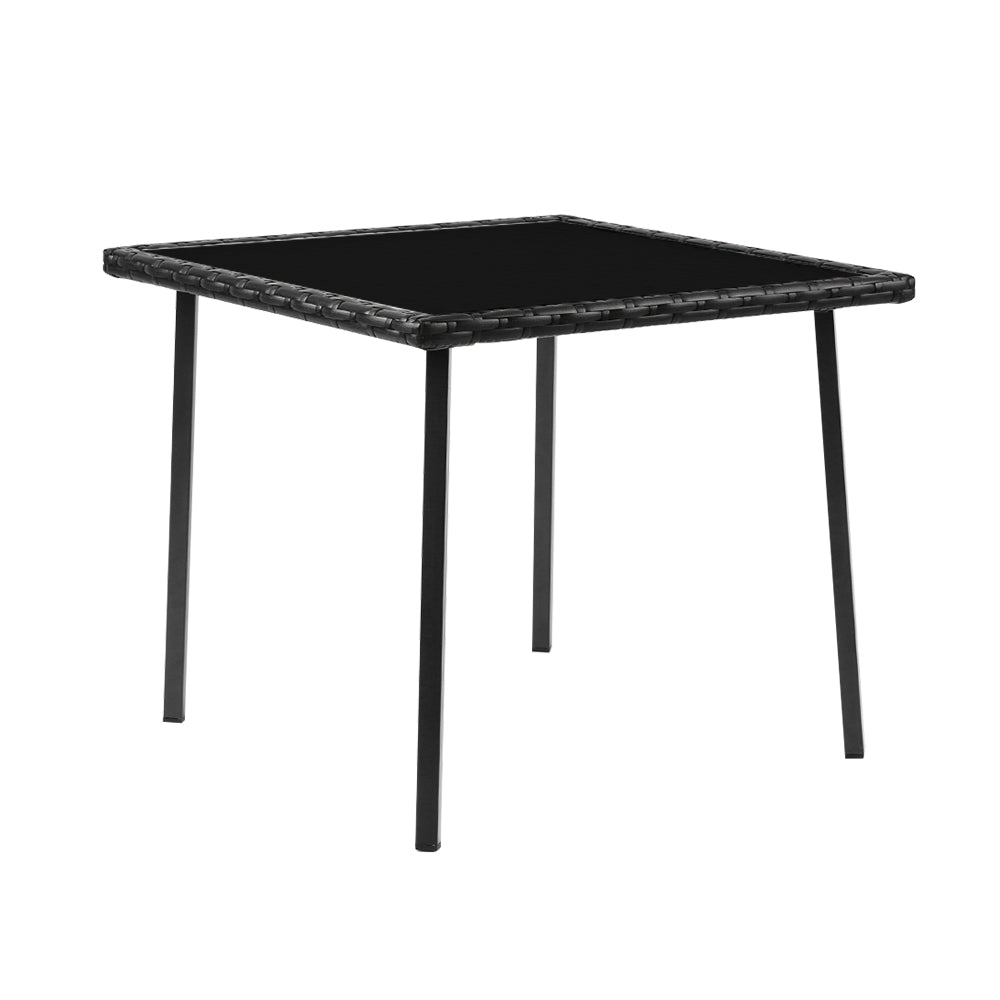 Gardeon 3 Piece Outdoor Chair Rocking Set - Black
