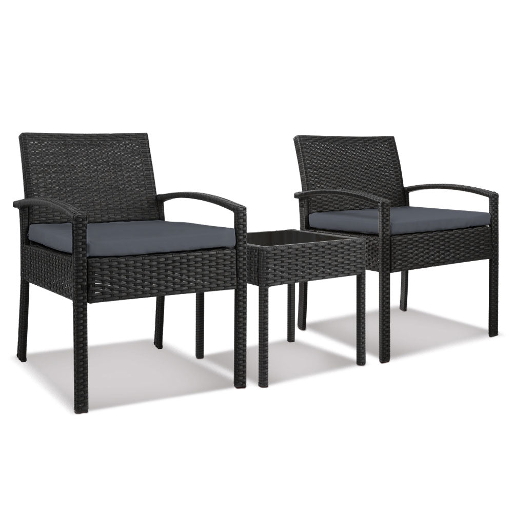 Gardeon 3-piece Outdoor Set - Black