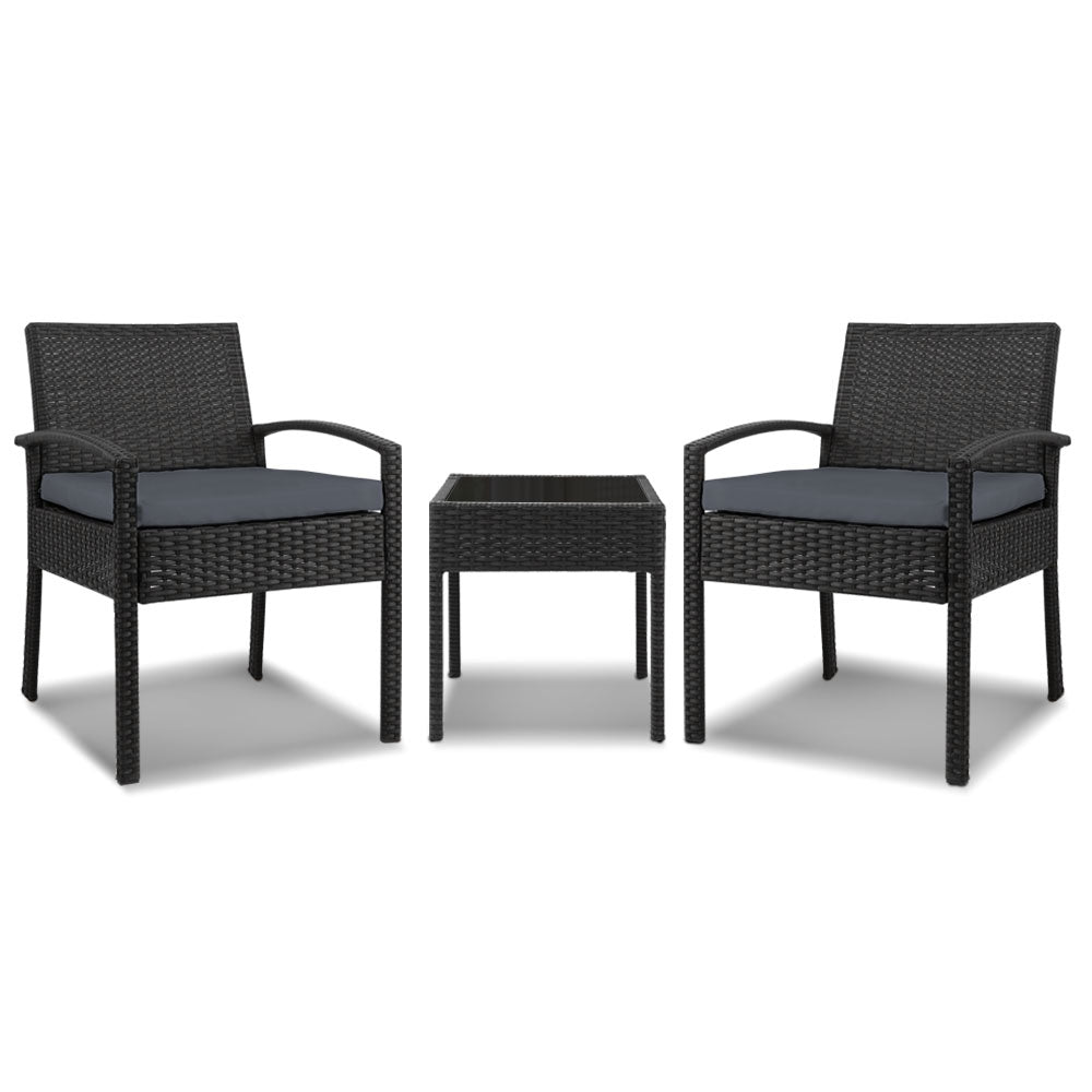 Gardeon 3-piece Outdoor Set - Black