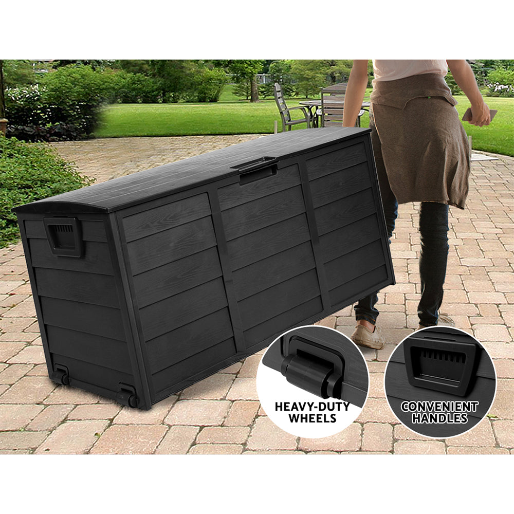 Gardeon 290L Outdoor Storage Box - All Black