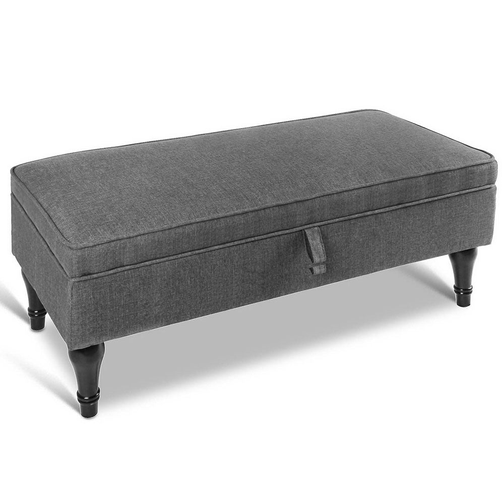 Artiss Fabric Storage Ottoman - Grey