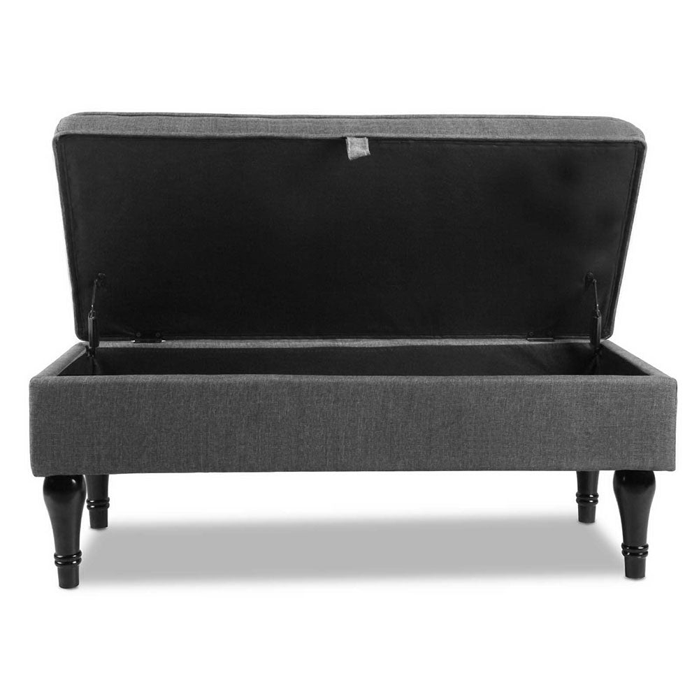 Artiss Fabric Storage Ottoman - Grey