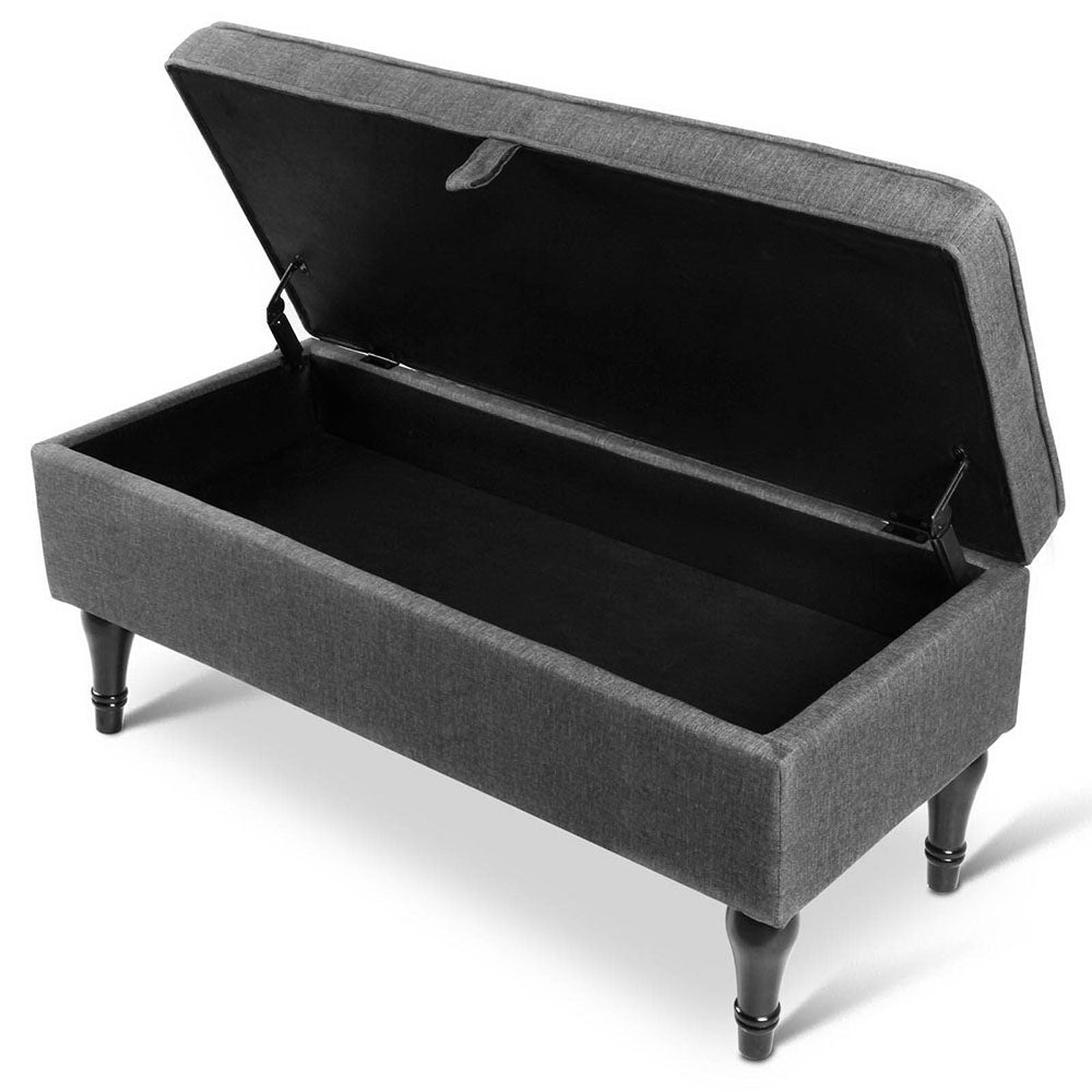 Artiss Fabric Storage Ottoman - Grey