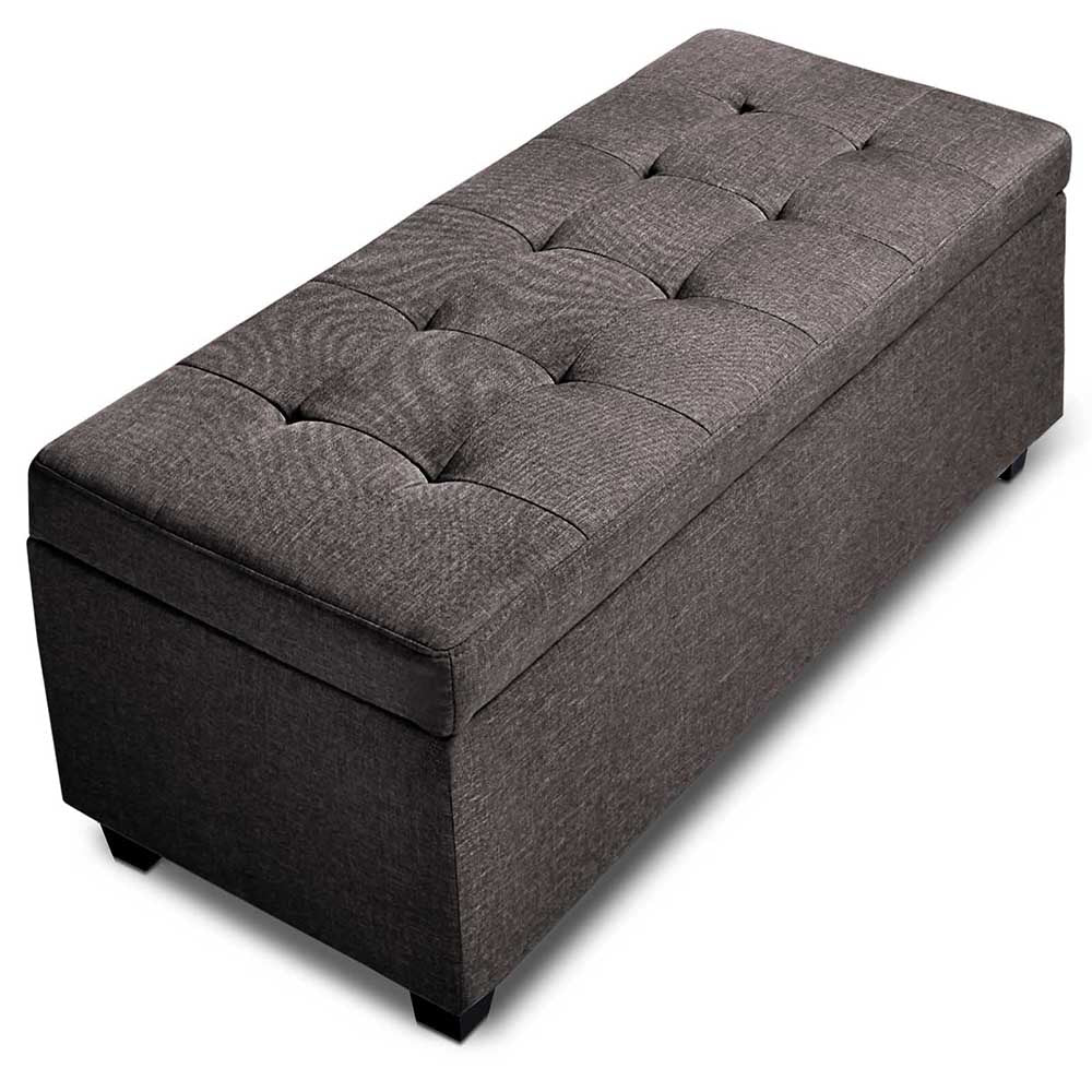 Artiss Large Fabric Storage Ottoman - Brown