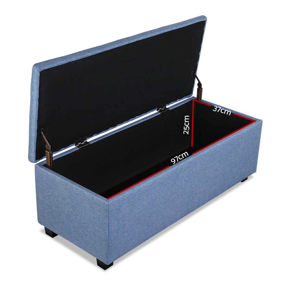 Premium Storage Ottoman - Blue