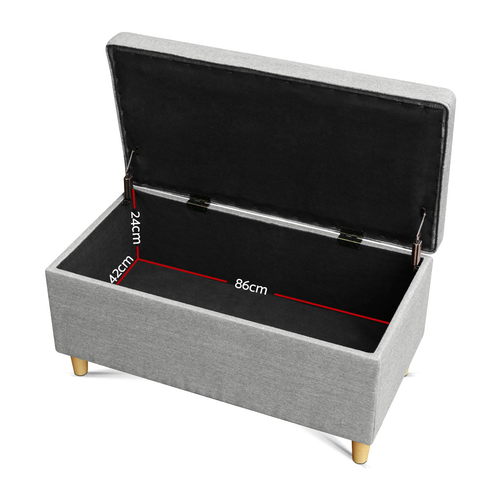 Artiss Kids Storage Ottoman - Light Grey