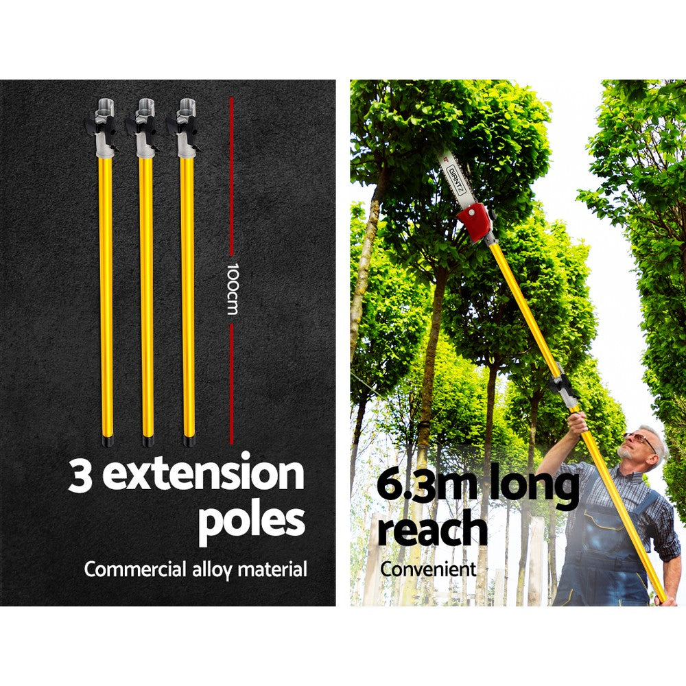Giantz Pole Chainsaw Brush Cutter Tree 75cc Hedge Pruner Petrol Brush Long