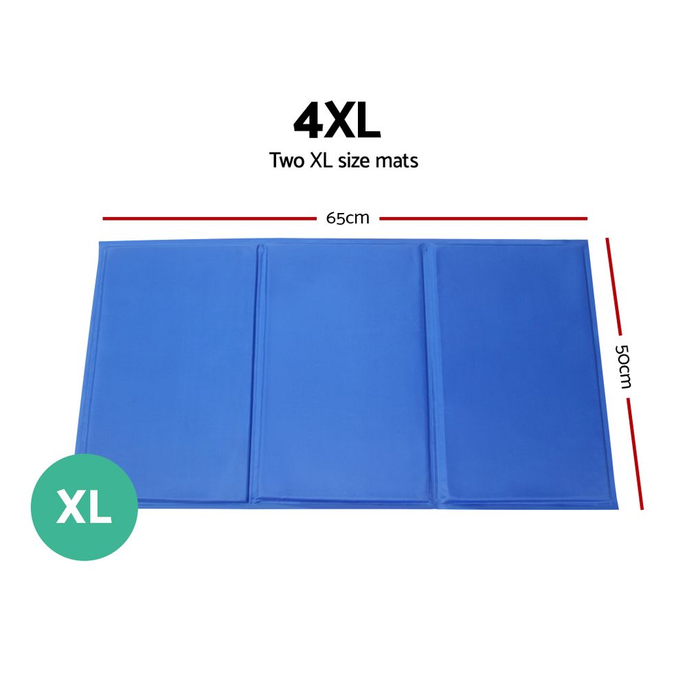 2X Pet Cooling Gel Mat Dog Bed Cat Beds Non-Toxic Cool Pad Puppy Summer 65x50