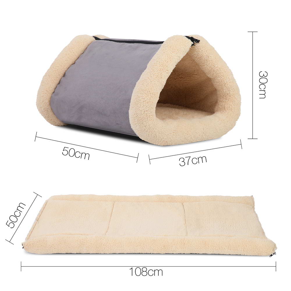 i.Pet Soft Cave Bed/Mat - Grey