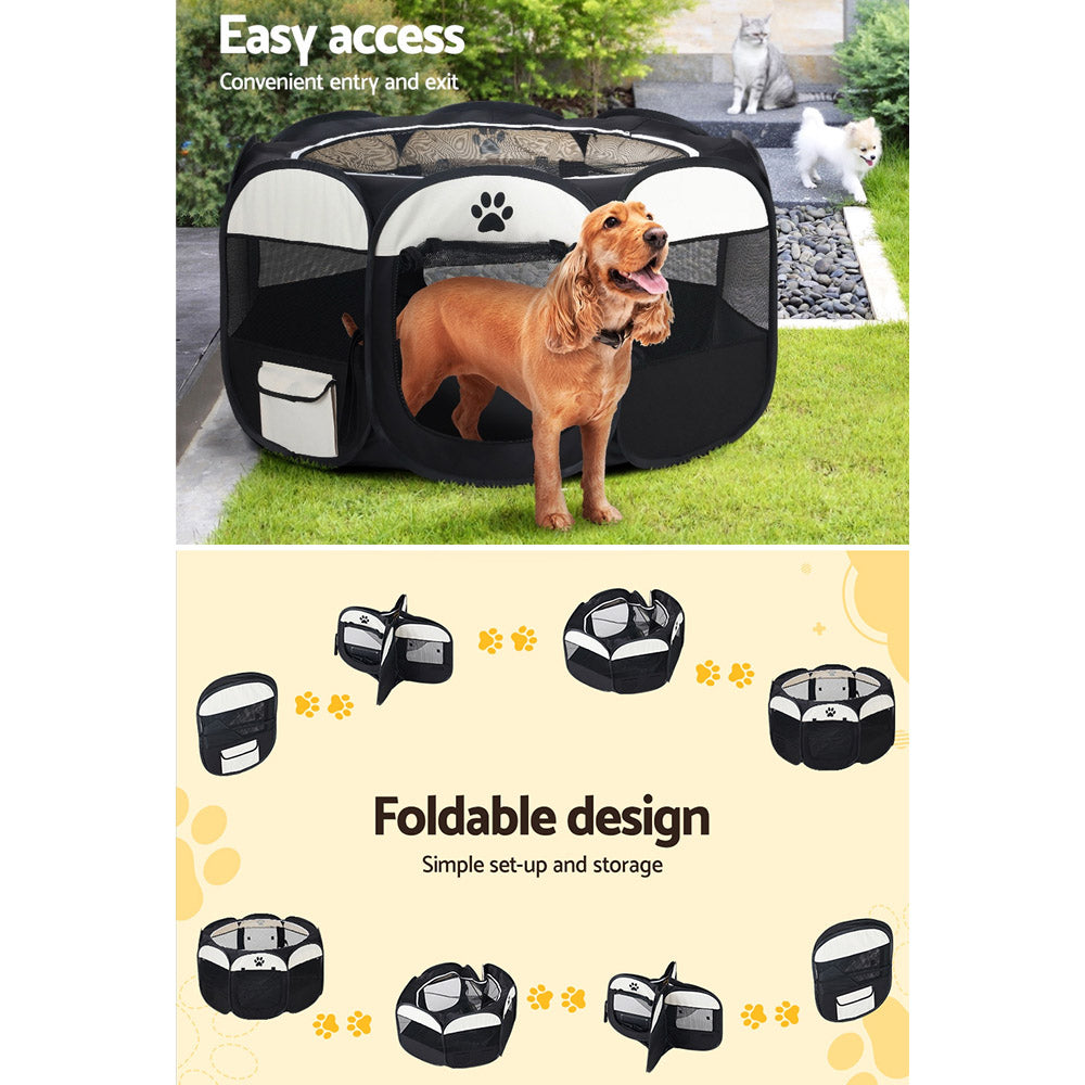 i.Pet Pet Dog Playpen Enclosure Crate 8 Panel Play Pen Tent Bag Fence Puppy XL
