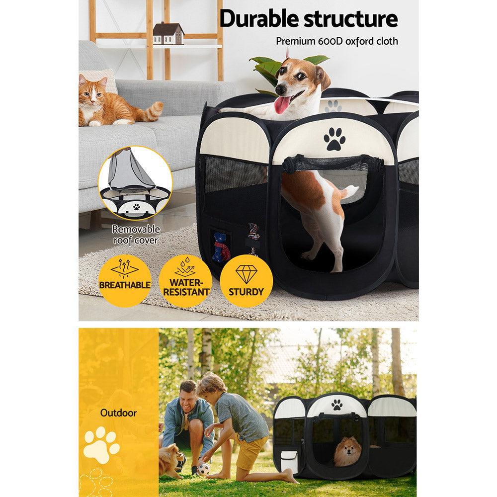 i.Pet Pet Dog Playpen Enclosure Crate 8 Panel Play Pen Tent Bag Fence Puppy XL