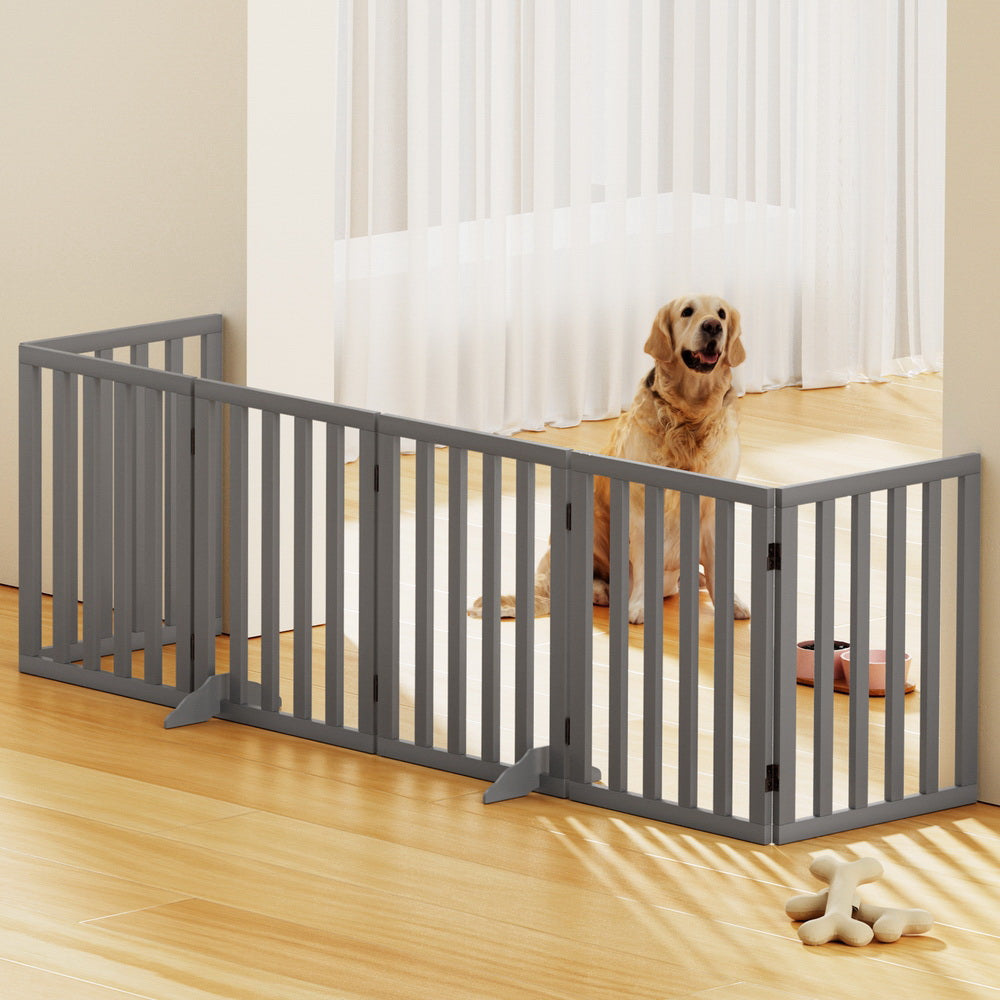 i.Pet Dog Playpen Enclosure 6 Panel Pet Fence Wooden Play Pen