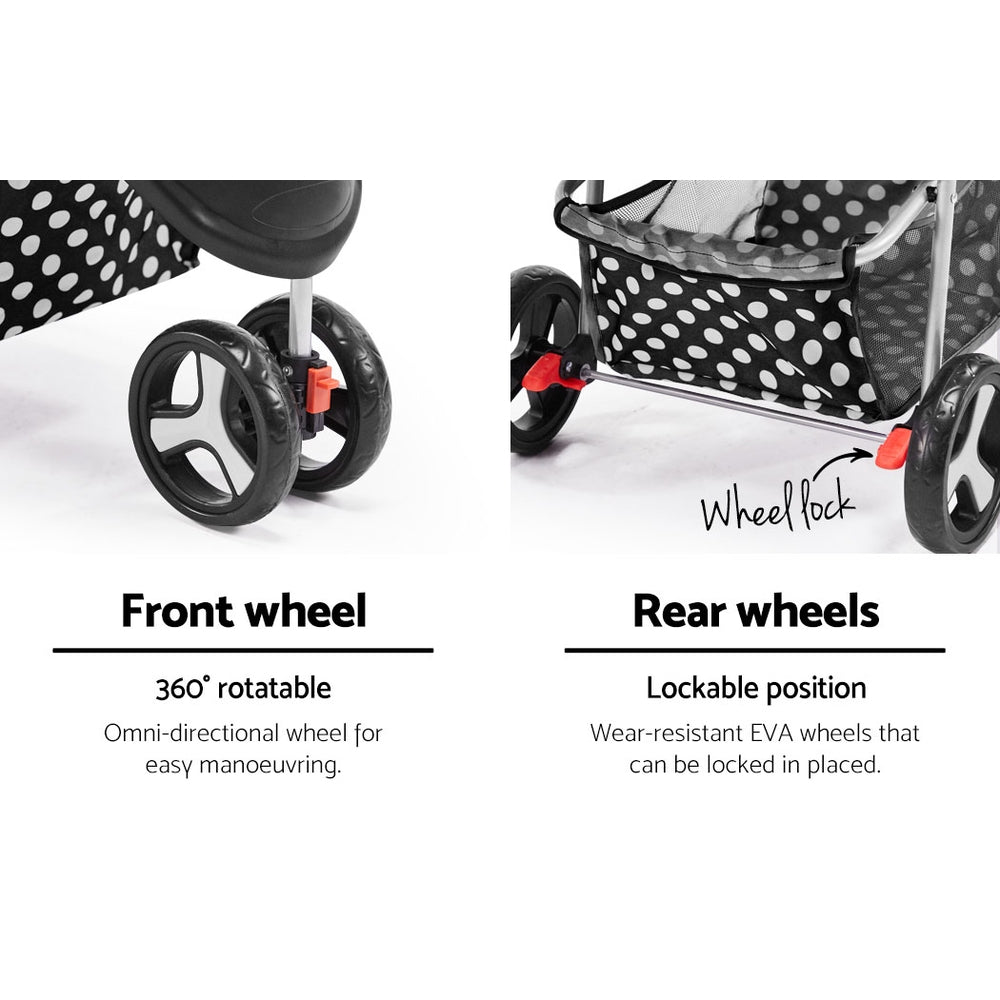 i.Pet Pet Stroller Dog Cage Foldable Pram Spot 3 Wheels