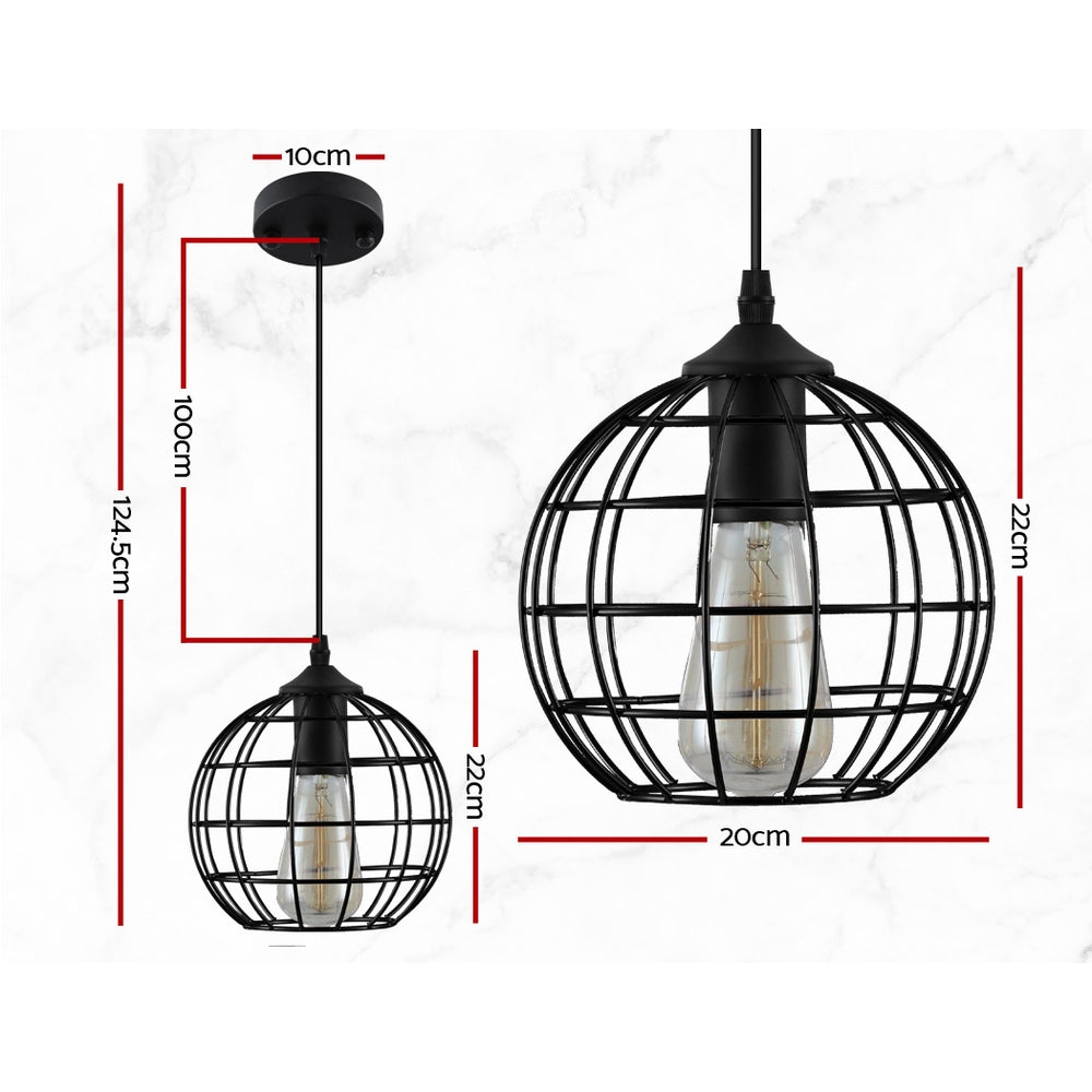 Artiss Pendant Light Metal Round Black