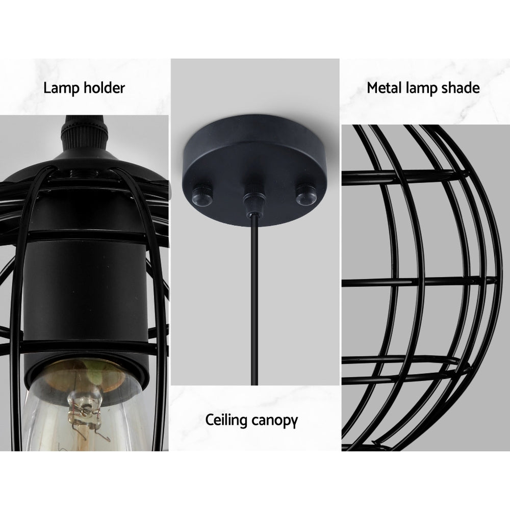Artiss Pendant Light Metal Round Black