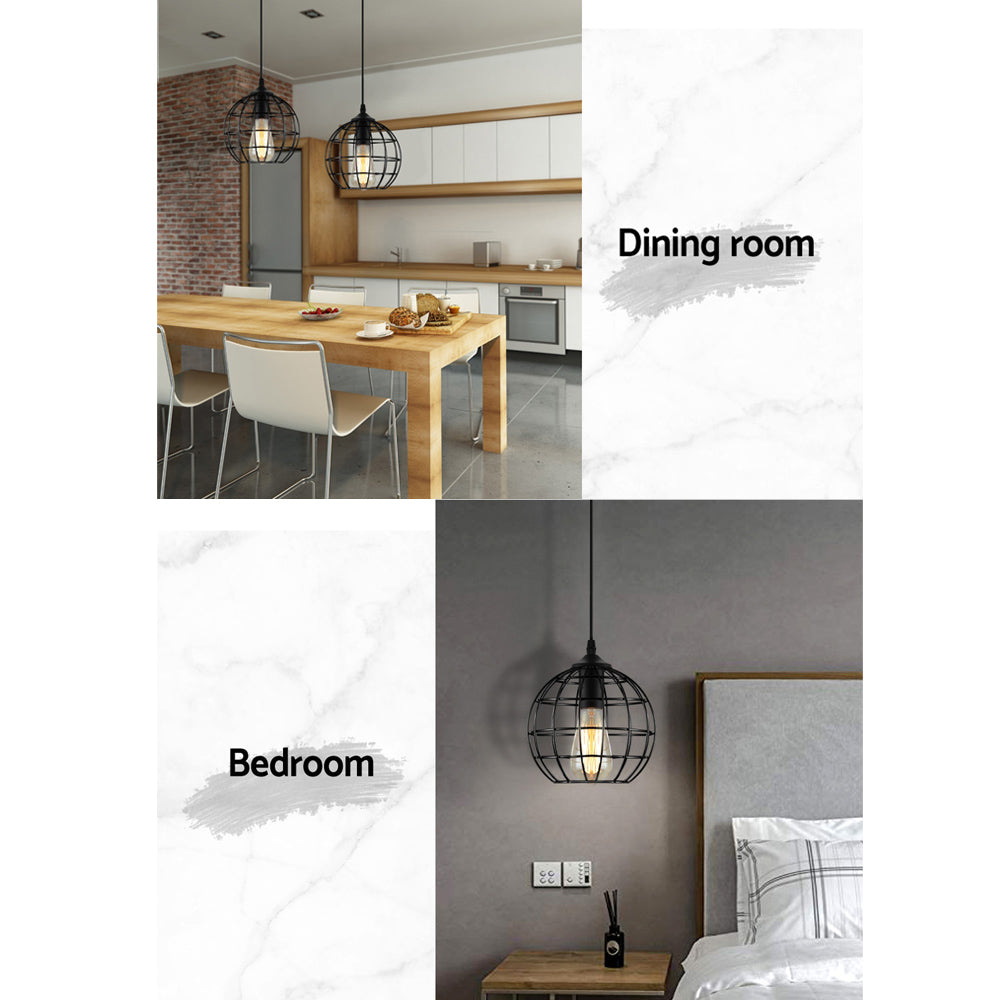 Artiss Pendant Light Metal Round Black