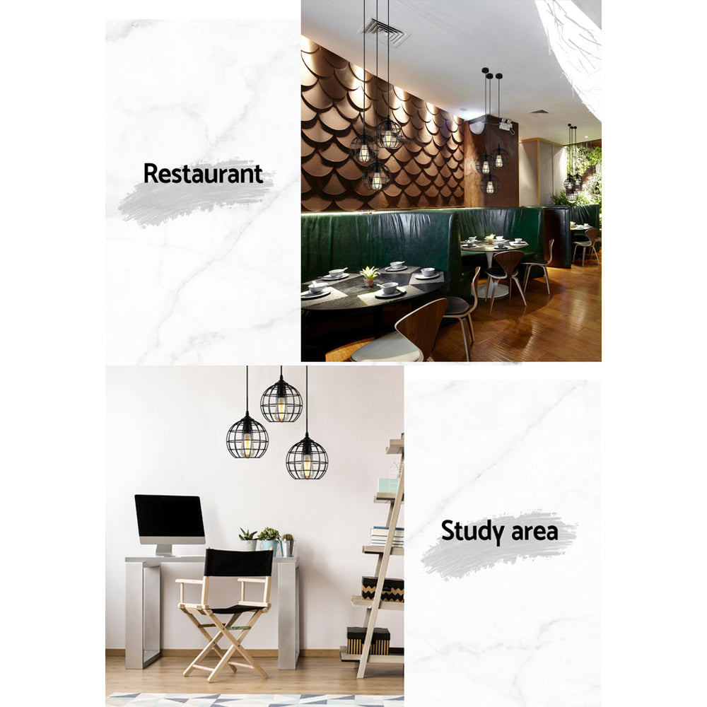 Artiss Pendant Light Metal Round Black