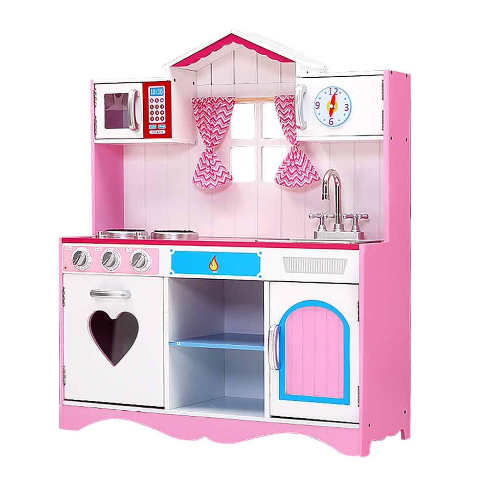 Keezi Kids Kitchen Set Pretend Play Food Sets Childrens Utensils Toys Pink