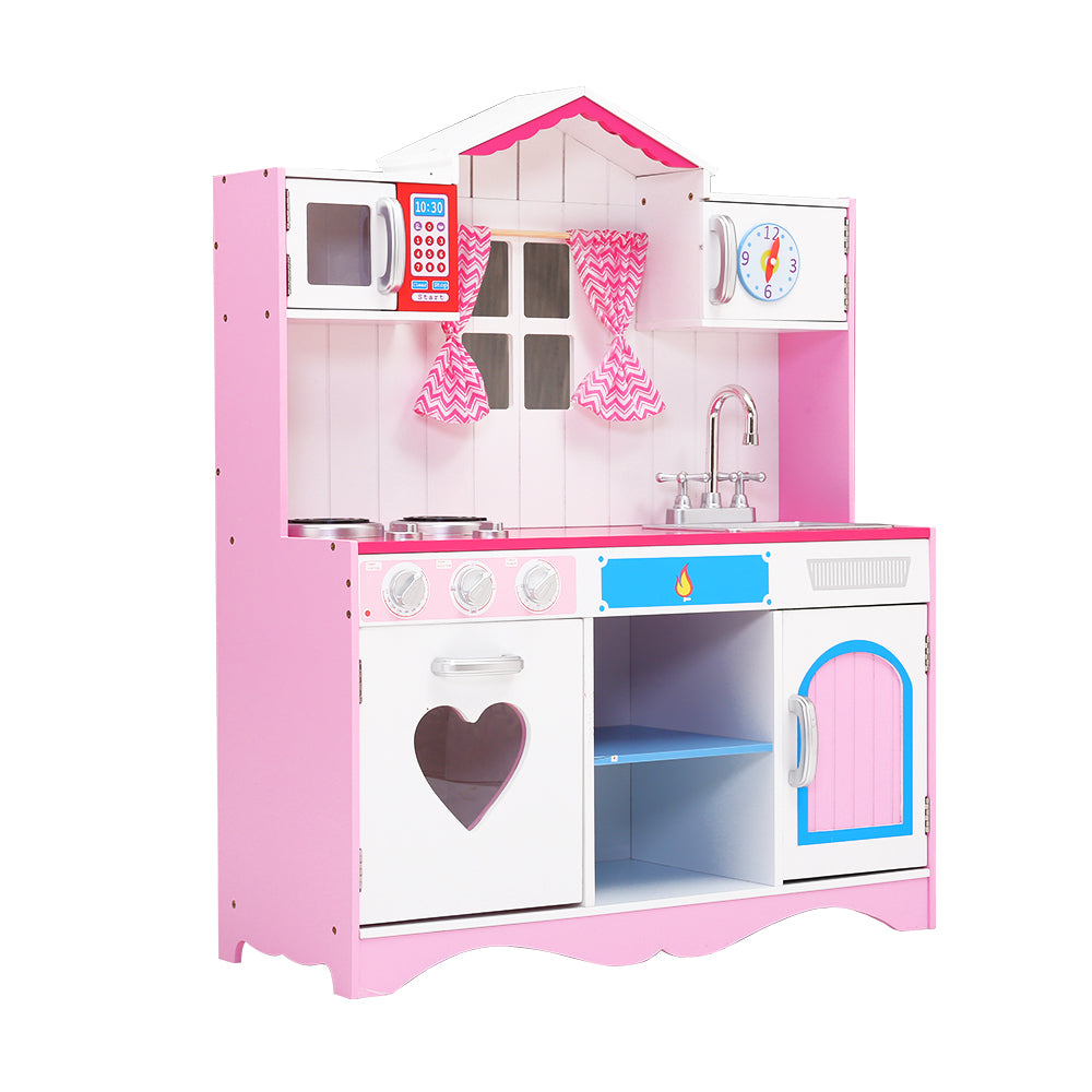 Keezi Kids Kitchen Set Pretend Play Food Sets Childrens Utensils Toys Pink