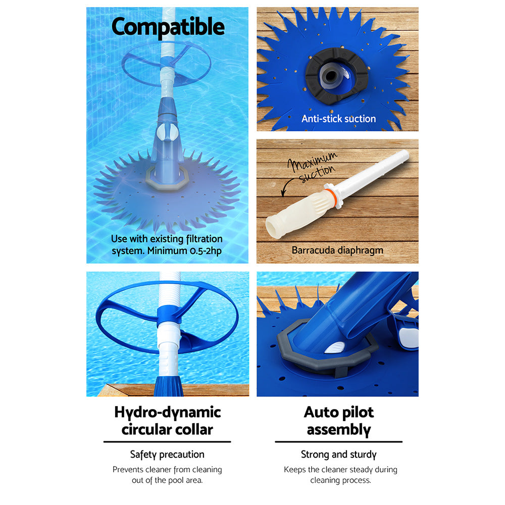 Aquabuddy Swimming Automatic Pool Cleaner Floor Climb Wall Pool Vacuum 10M Hose