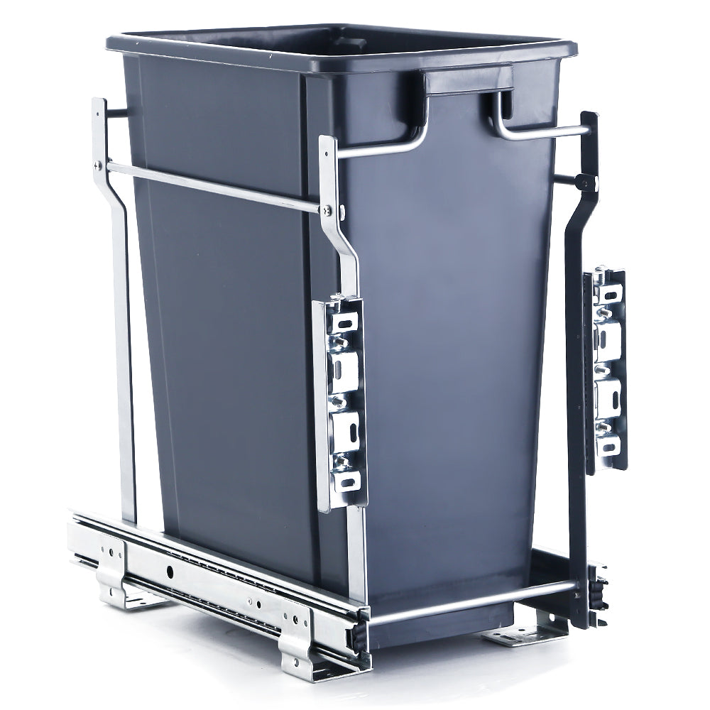 Devanti 20L Pull Out Bin Door Mount Kitchen Rubbish Bin Grey
