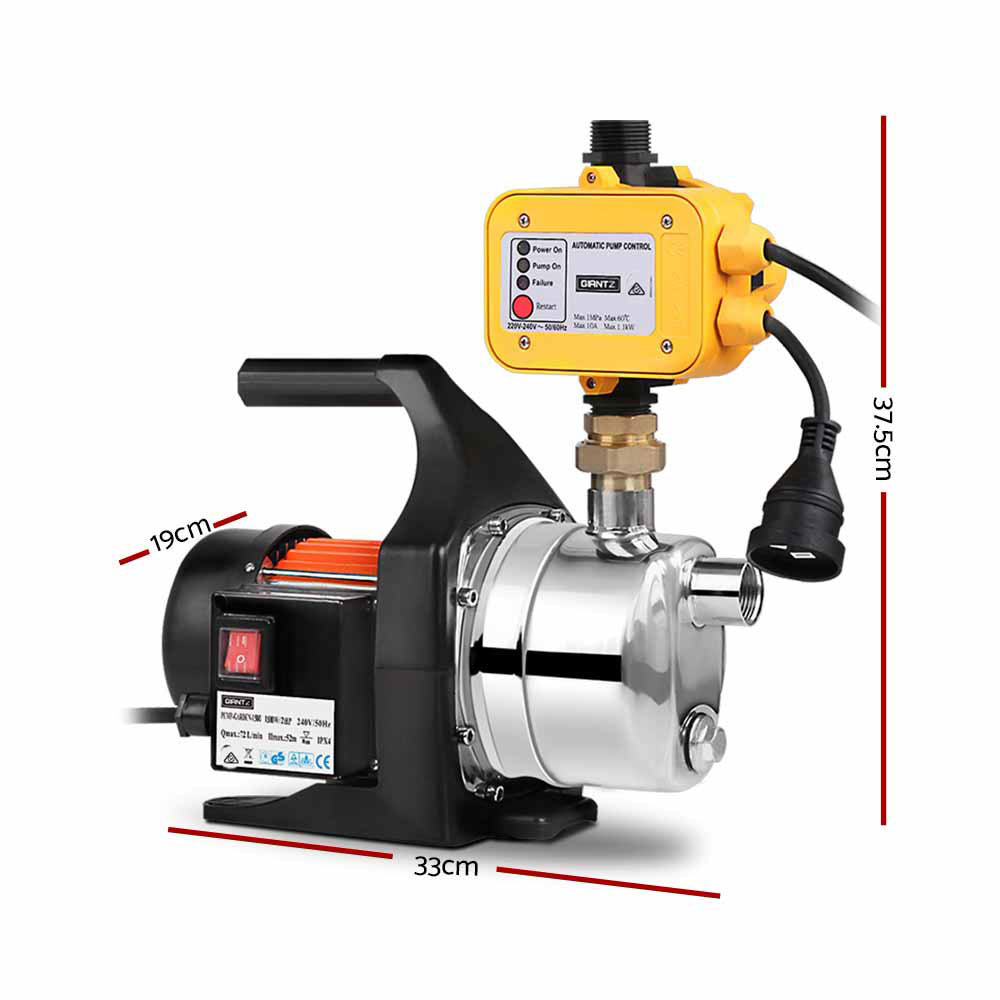 Giantz 1500W High Pressure Garden Water Pump with Auto Controller