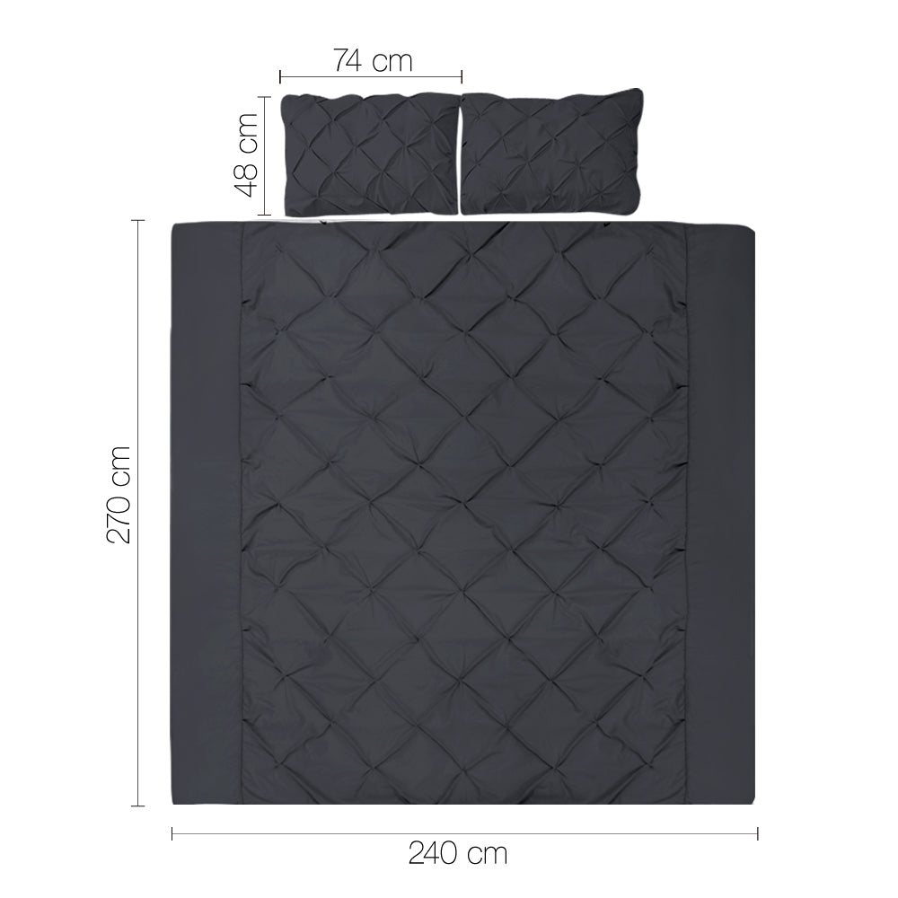 Giselle Bedding Super King Quilt Cover Set - Black