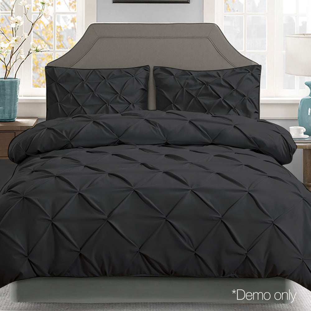 Giselle Bedding Super King Quilt Cover Set - Black